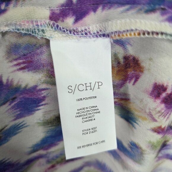 Womens Cabi Multicolor Feather Print Sleeveless Top V-Neck 100% Polyester S - Picture 3 of 8